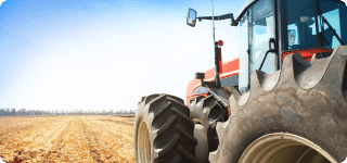 a tractor in a field