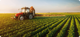 a tractor in a field