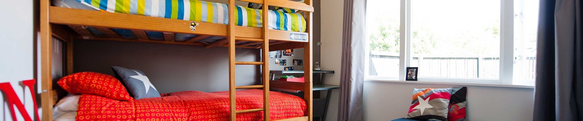 a bunk bed in a room